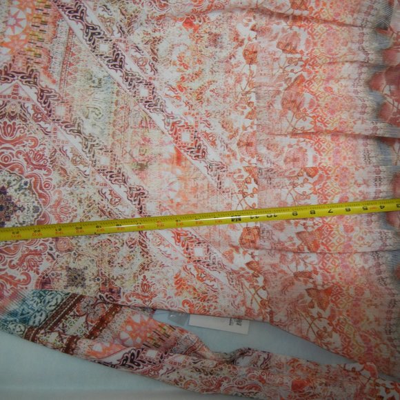 NEW! Wmn LARGE Long Sleeve Roll Tab Open Split Front Knit Top Flutter Hem NWT - Picture 2 of 14